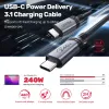 USB-C į USB-C laidas Unitek C14110GY-2M USB 3.2 Gen 1, 2 m, 5 A, 240 W, juodas