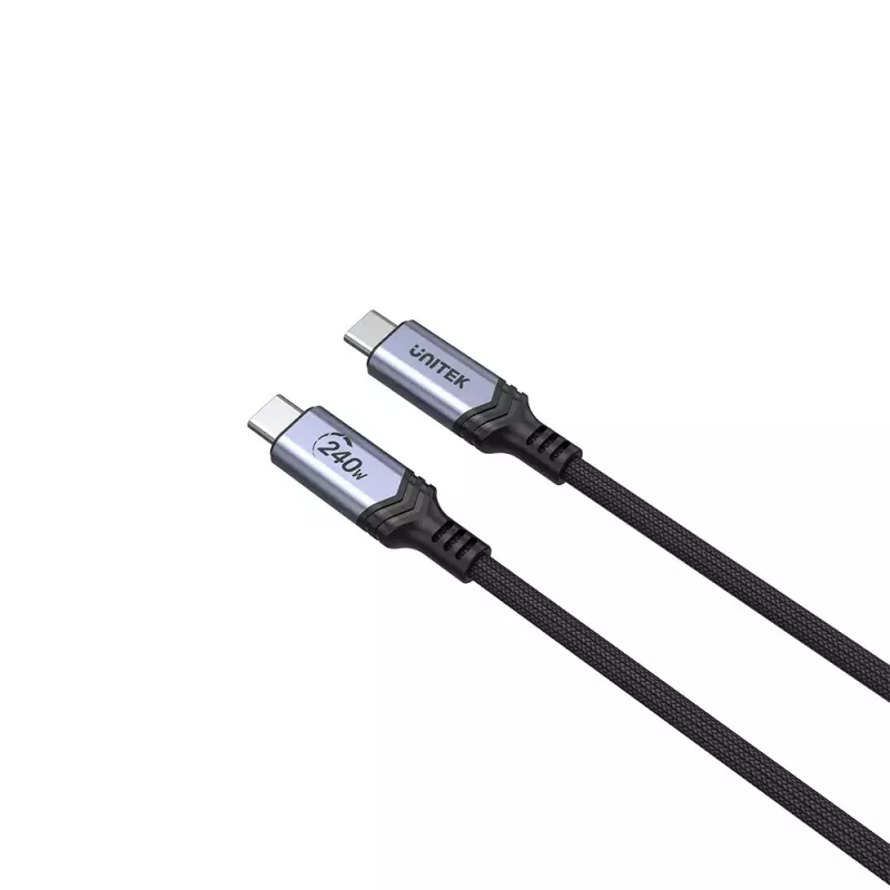 USB-C į USB-C laidas Unitek C14110GY-2M USB 3.2 Gen 1, 2 m, 5 A, 240 W, juodas