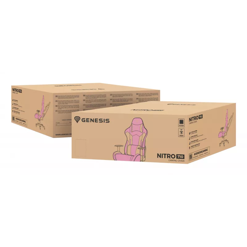Kompiuterinė žaidimų kėdė GENESIS Nitro 710 su oru pripildyta sėdyne Balta 150 kg