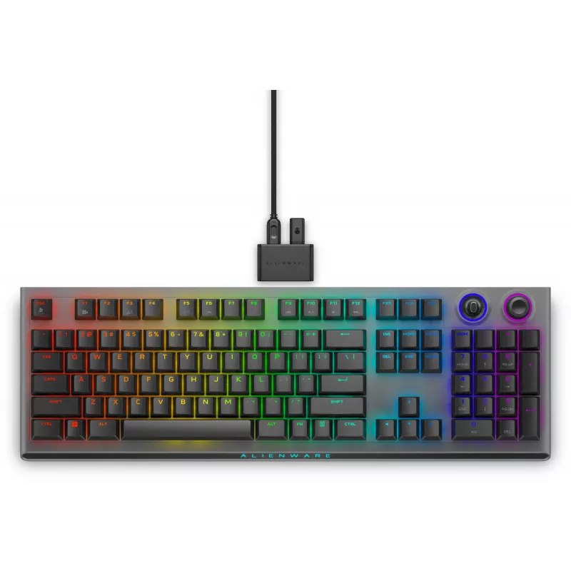 Alienware Tri-Mode AW920K klaviatūra žaidimams USB + RF belaidis + Bluetooth pilka