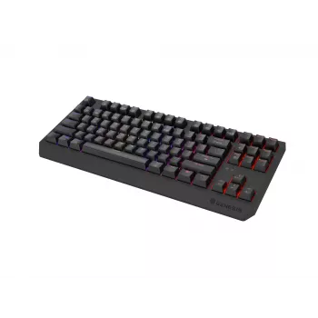 Mechaninė klaviatūra be skaičių bloko, skirta žaidimams, GENESIS Thor 230 TKL — USB, RF belaidis, Bluetooth, 87 klavišų QWERTY, pilka
