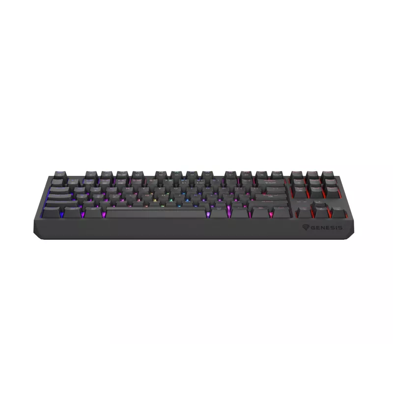Mechaninė klaviatūra be skaičių bloko, skirta žaidimams, GENESIS Thor 230 TKL — USB, RF belaidis, Bluetooth, 87 klavišų QWERTY, pilka