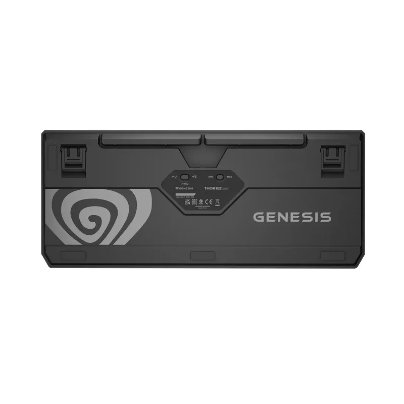 Mechaninė klaviatūra be skaičių bloko, skirta žaidimams, GENESIS Thor 230 TKL — USB, RF belaidis, Bluetooth, 87 klavišų QWERTY, pilka