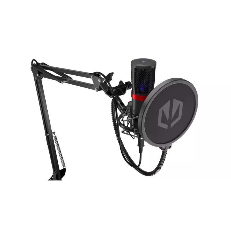 Kompiuterio mikrofonas ENDORFY Solum Streaming, laidinis USB-C kardioidinis, 48 kHz/16 bitų, 18–21000 Hz, stalinis laikiklis, amortizacinis laikiklis ir pop filtras