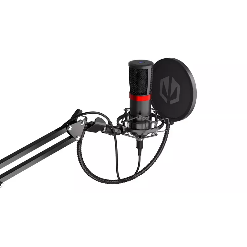 Kompiuterio mikrofonas ENDORFY Solum Streaming, laidinis USB-C kardioidinis, 48 kHz/16 bitų, 18–21000 Hz, stalinis laikiklis, amortizacinis laikiklis ir pop filtras