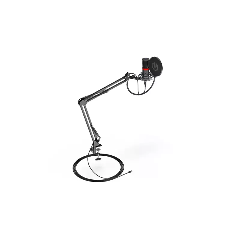 Kompiuterio mikrofonas ENDORFY Solum Streaming, laidinis USB-C kardioidinis, 48 kHz/16 bitų, 18–21000 Hz, stalinis laikiklis, amortizacinis laikiklis ir pop filtras
