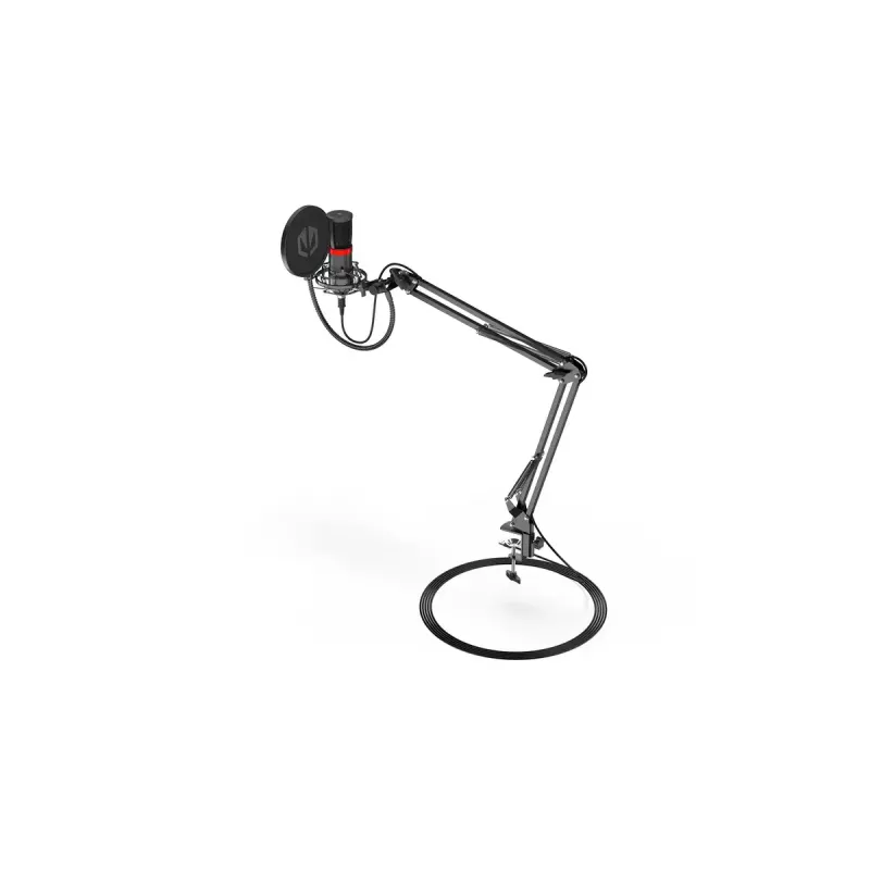 Kompiuterio mikrofonas ENDORFY Solum Streaming, laidinis USB-C kardioidinis, 48 kHz/16 bitų, 18–21000 Hz, stalinis laikiklis, amortizacinis laikiklis ir pop filtras