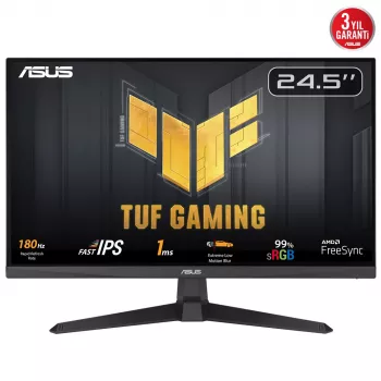 ASUS TUF Gaming VG259Q3A kompiuterio monitorius 62,2 cm (24,5 colio) 1920 x 1080 pikselių Full HD LED juodas