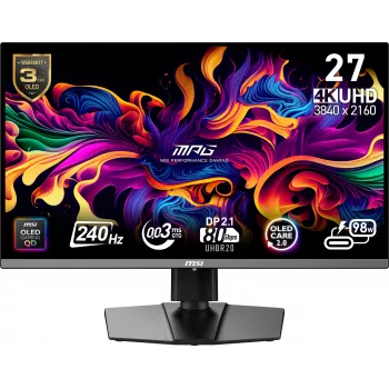 MSI MPG 272URX QD-OLED kompiuterio monitorius 67,3 cm (26,5 col.) 3840 x 2160 pikselių 4K Ultra HD juodas