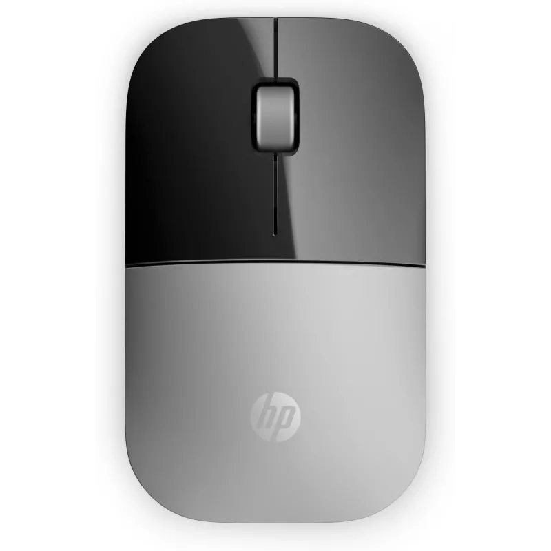 HP Z3700 sidabrinė belaidė pelė, abiem rankoms tinkama, optinė, RF belaidė, 1200 DPI, sidabrinė