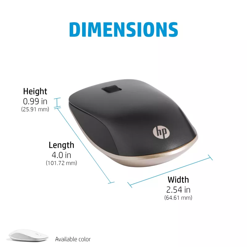 HP 410 plonas Sidabrinė Bluetooth pelė, Abiem Rankoms Tinkama, Bluetooth, 2000 DPI, Sidabrinė