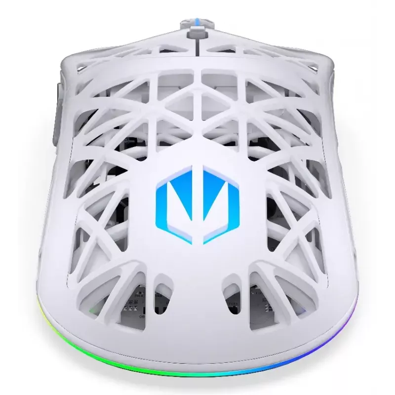 Belaidė žaidimų pelė ENDORFY LIV Onyx White — Bluetooth/2,4 GHz, 12 000 DPI, abiem rankoms tinkama, aRGB apšvietimas, 6 mygtukai, USB-A/USB-C kabelis