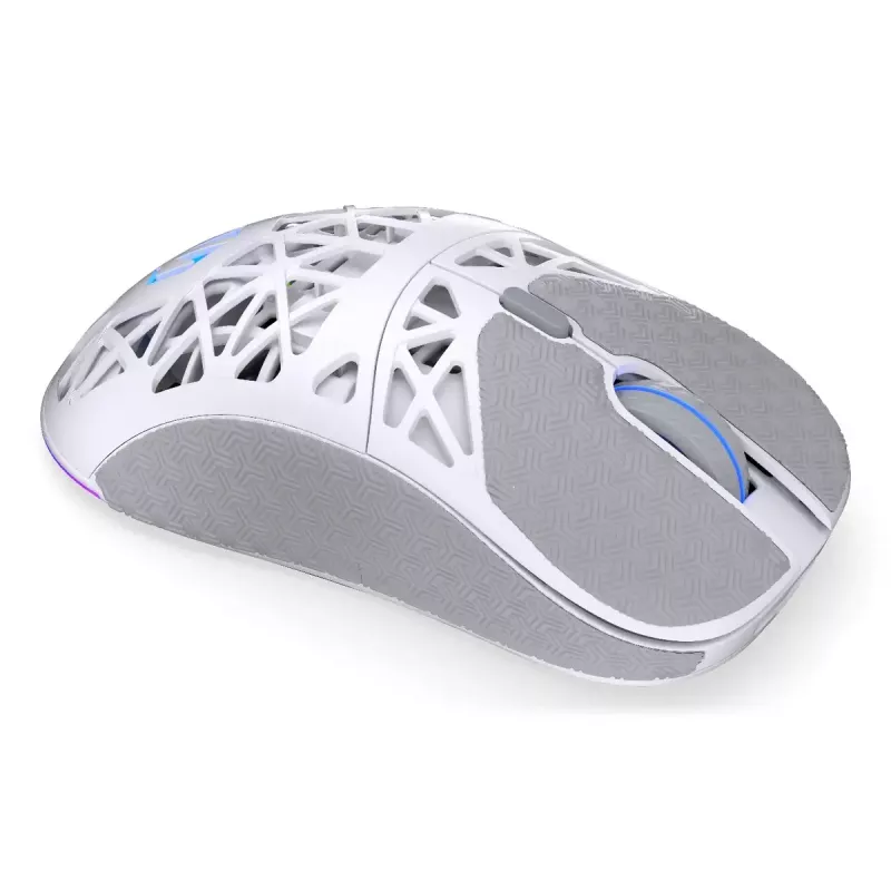 Belaidė žaidimų pelė ENDORFY LIV Onyx White — Bluetooth/2,4 GHz, 12 000 DPI, abiem rankoms tinkama, aRGB apšvietimas, 6 mygtukai, USB-A/USB-C kabelis