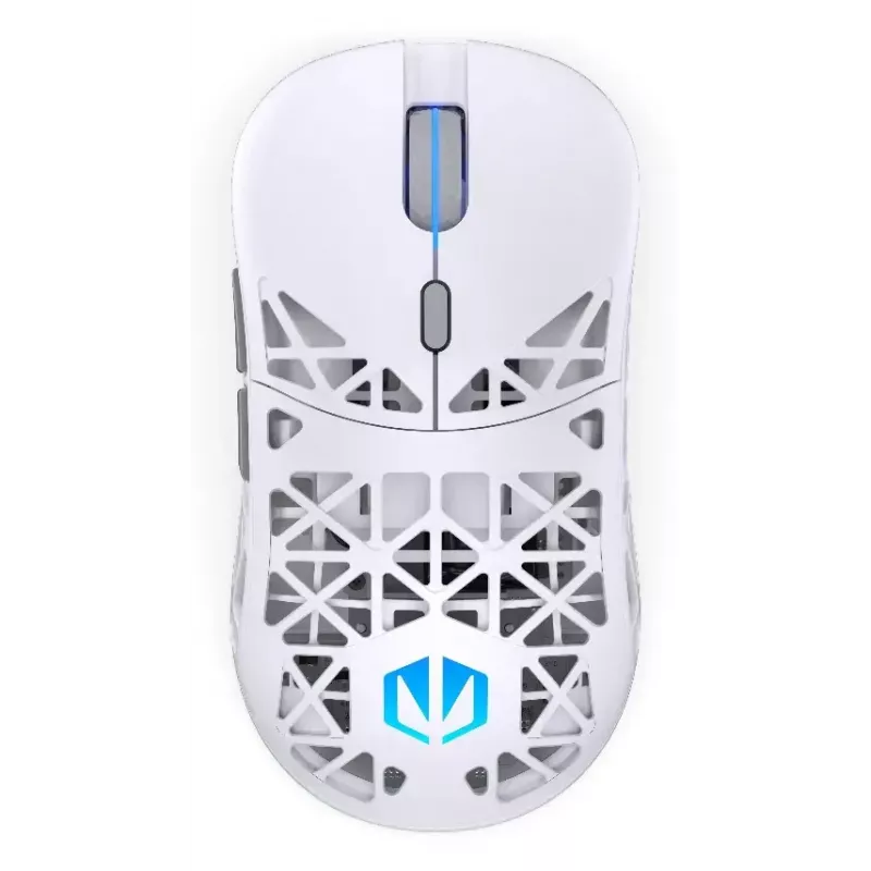 Belaidė žaidimų pelė ENDORFY LIV Onyx White — Bluetooth/2,4 GHz, 12 000 DPI, abiem rankoms tinkama, aRGB apšvietimas, 6 mygtukai, USB-A/USB-C kabelis