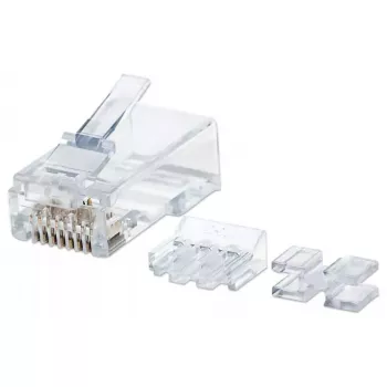 Intellinet RJ45 moduliniai kištukai Pro Line, Cat6A, UTP, 3 dantukai, kietiems laidams, 50 µ auksu dengti kontaktai, 80 vnt.