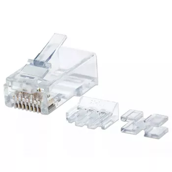Intellinet RJ45 moduliniai kištukai, Cat6A, UTP, 2 kontaktų, vytos vielos, 15 µ auksuoti kontaktai, 80 vnt. pakuotė