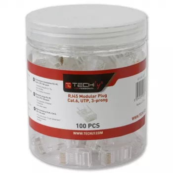 Techly IWP-JAR-C6RTY laidų jungtis RJ45 skaidri