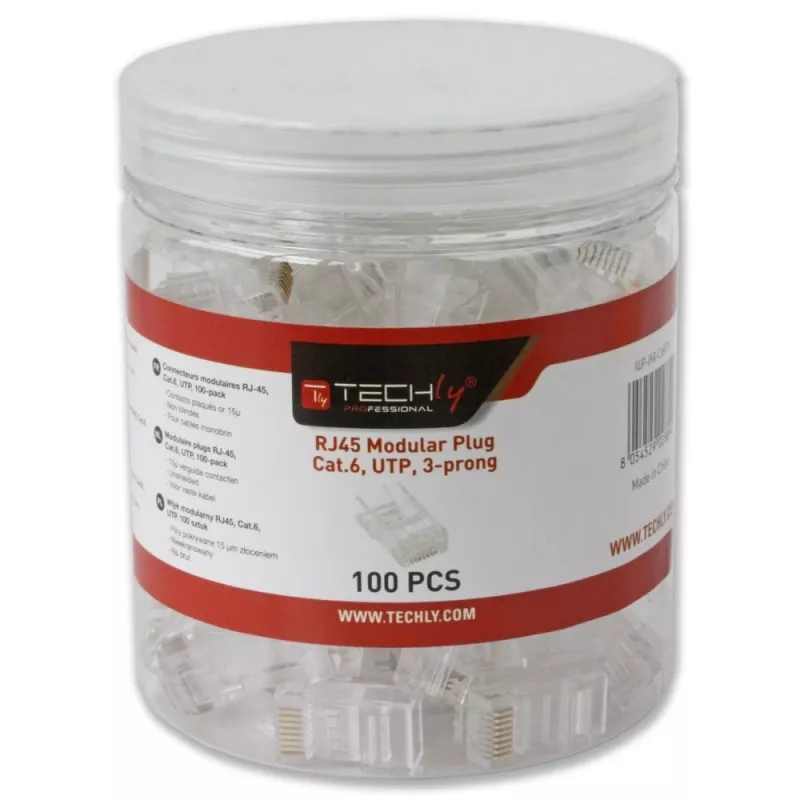 Techly IWP-JAR-C6RTY laidų jungtis RJ45 skaidri