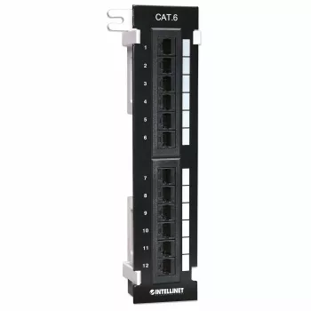 Intellinet pataisų pultas, Cat6, montuojamas ant sienos, UTP, 12 prievadų, juodas
