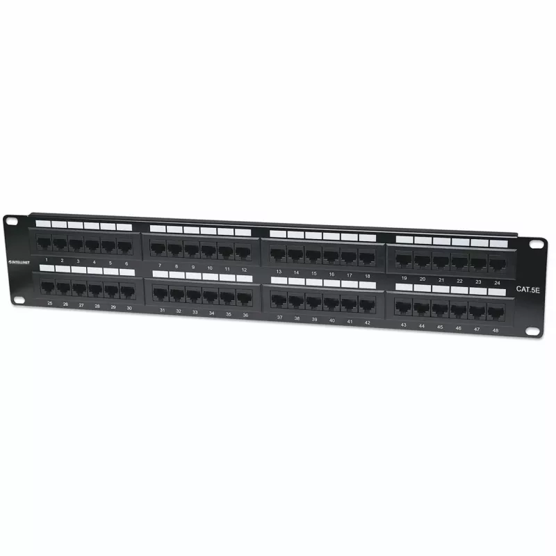 Intellinet pataisymo skydelis, Cat5e, UTP, 48 prievadų, 2U, juodas