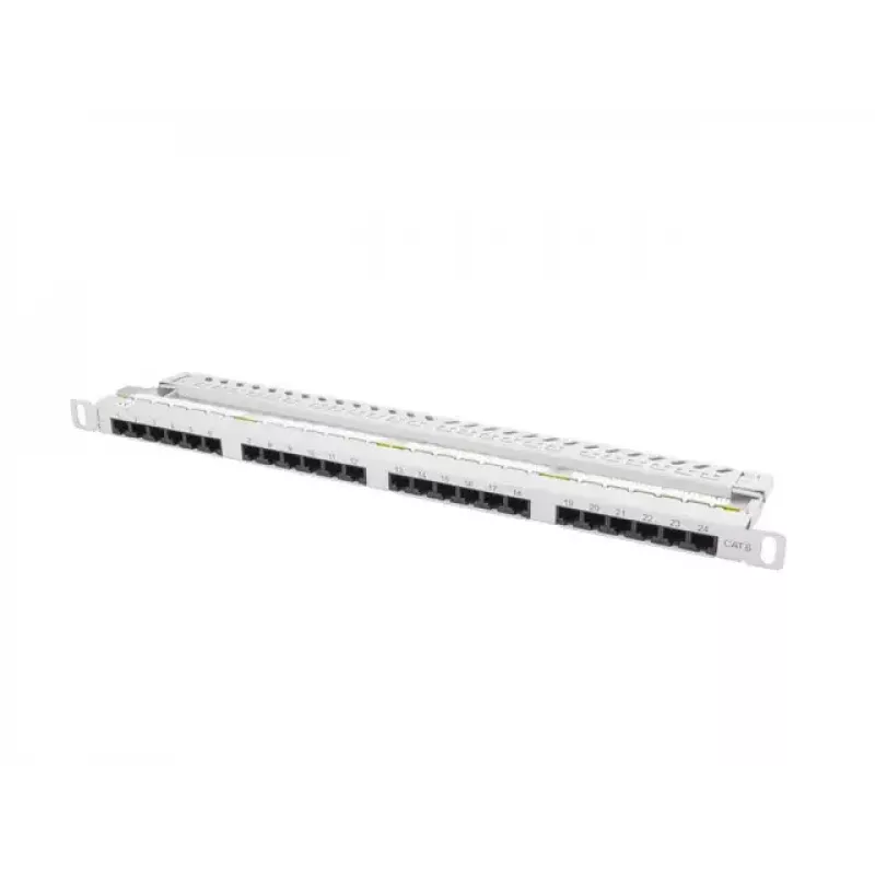 Patch panel LANBERG PPU6-0024-S, 24 prievadų Cat6, metalinis, 0,5U, 440×22,3×99 mm
