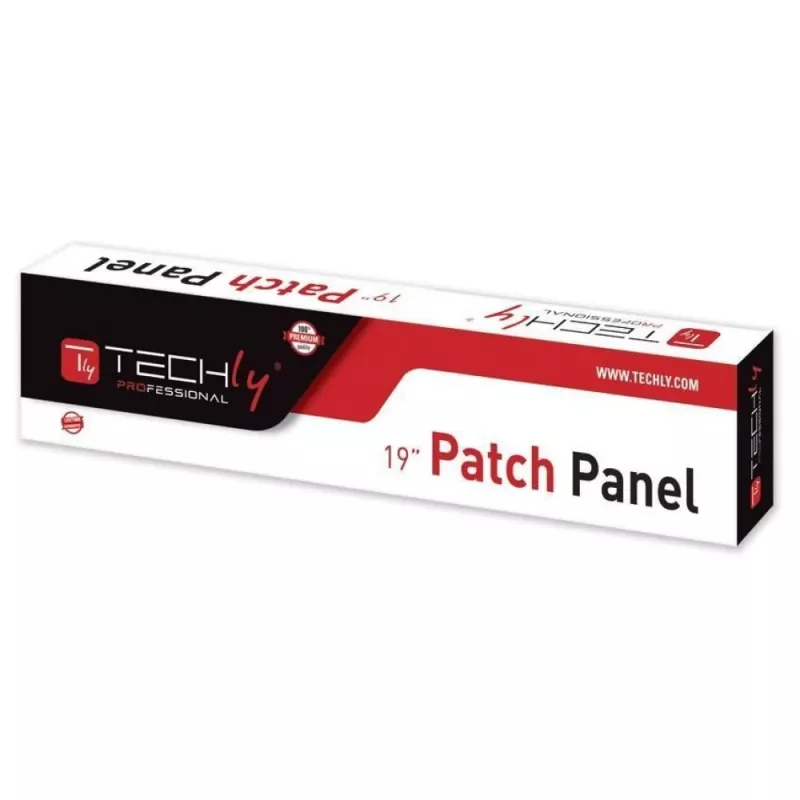 Techly Patch Panel UTP 24 Ports RJ45 Cat.5E I-PP 24-RU-C5ET, IEEE 802.3, IEEE 802.3ab, IEEE 802.3u, 10/100/1000Base-T(X), Fast Ethernet, Gigabit Ethernet, 1000 Mbit/s, RJ-45, Gold
