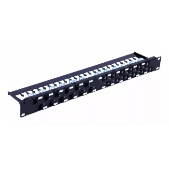 Techly UTP Patch Panel 24 Places RJ45 Cat.6A Inclined Output 1U Juoda