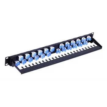 Techly UTP Patch Panel 24 Places RJ45 Cat.6A Inclined Output 1U Juoda
