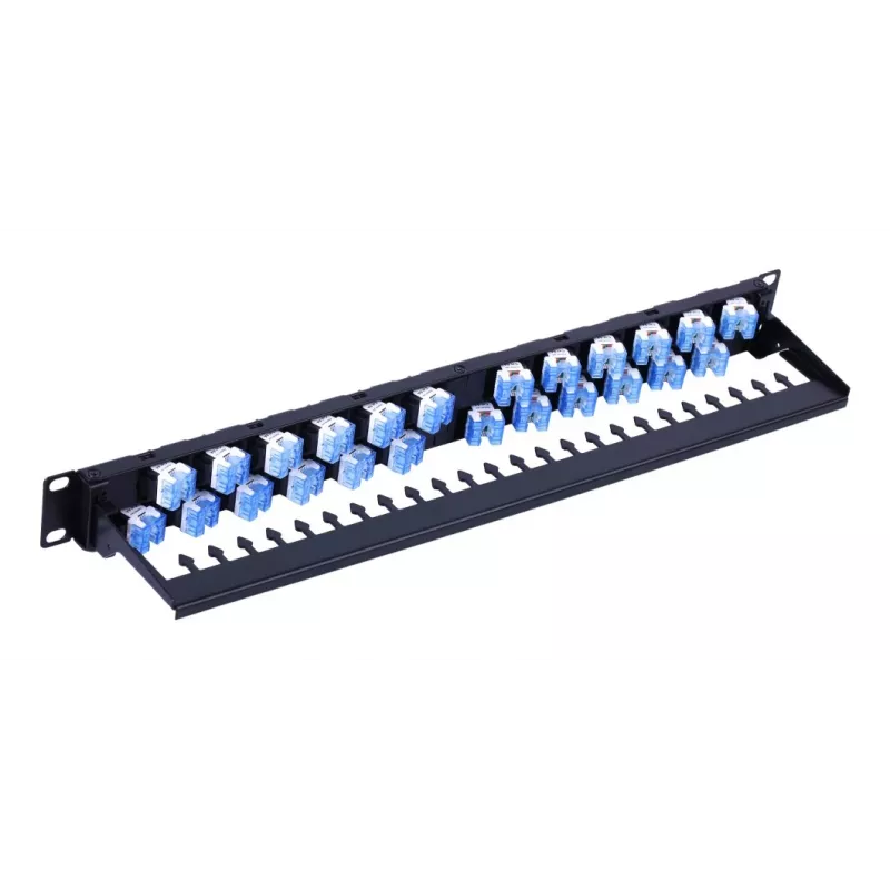 Techly UTP Patch Panel 24 Places RJ45 Cat.6A Inclined Output 1U Juoda