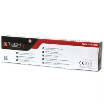 Techly I-CASE STRIP-16SH maitinimo skirstytuvas (PDU) 6 kintamosios srovės lizdai(-ų) 1,5U Juoda, Sidabrinė