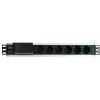 Techly I-CASE STRIP-16SH maitinimo skirstytuvas (PDU) 6 kintamosios srovės lizdai(-ų) 1,5U Juoda, Sidabrinė