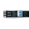 Techly I-CASE STRIP-16SH maitinimo skirstytuvas (PDU) 6 kintamosios srovės lizdai(-ų) 1,5U Juoda, Sidabrinė