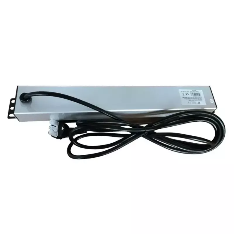 Techly I-CASE STRIP-16SH maitinimo skirstytuvas (PDU) 6 kintamosios srovės lizdai(-ų) 1,5U Juoda, Sidabrinė
