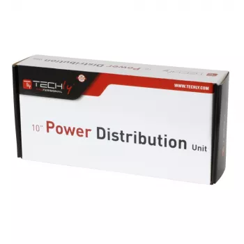 Maitinimo juosta Techly Universal Power Strip Rack 10 colių 4 lizdai Schuko kištukas juoda sidabrinė 1U