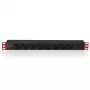 Techly Multi-Socket 8 lizdai stovui 19 colių C14 kištukas 1 HE juoda raudona