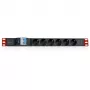 “Techly I-CASE STRIP-61UD” maitinimo skirstymo įrenginys (PDU) 6 kintamosios srovės lizdai 1U juoda, raudona