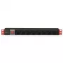 Techly I-CASE STRIP-18C20 maitinimo skirstymo įrenginys (PDU) 8 kintamosios srovės lizdai (-ų) 1U Juoda, Raudona