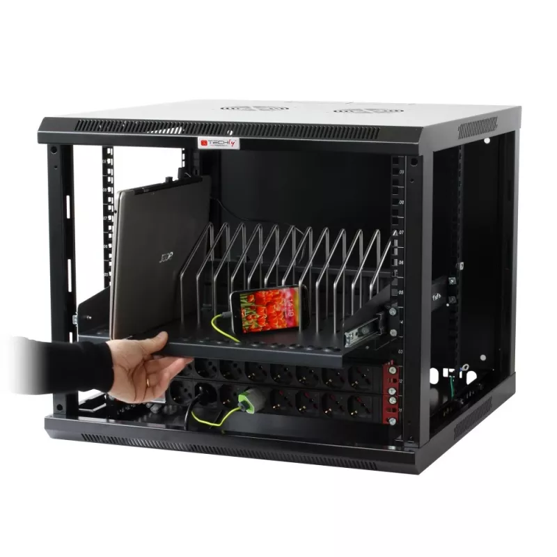 Rack shelf Techly I-CABINET-TRAY14BK Juoda 4U 19 inch
