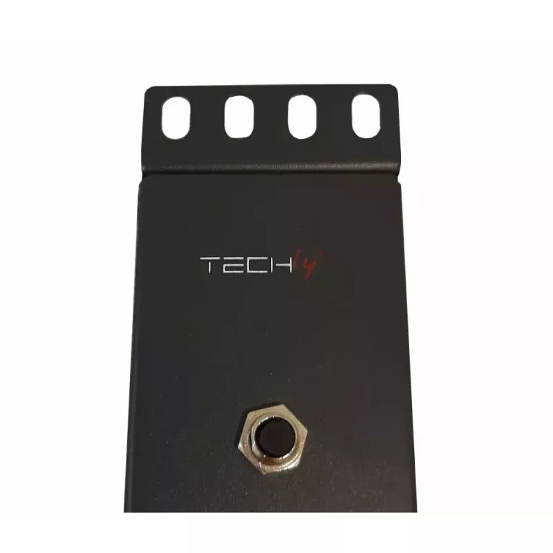 Techly 8 lizdų 19 colių stovo maitinimo juosta su 8 įjungimo/išjungimo jungikliais 1,5U