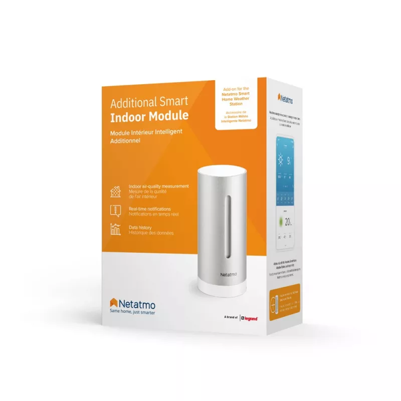 Netatmo papildomas išmanusis patalpų modulis, belaidis, 0,3°, 3%, duraliuminis, aliuminis, AAA