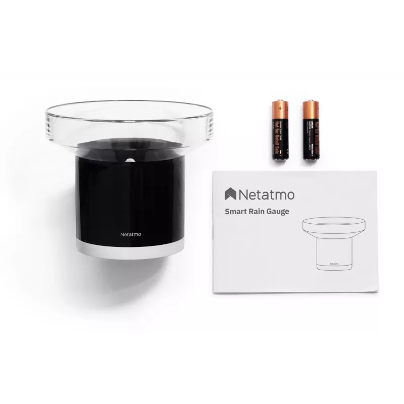Netatmo išmanusis lietaus matuoklis, Baterija, AAA, 1,5 V, 130 mm, 130 mm, 110 mm