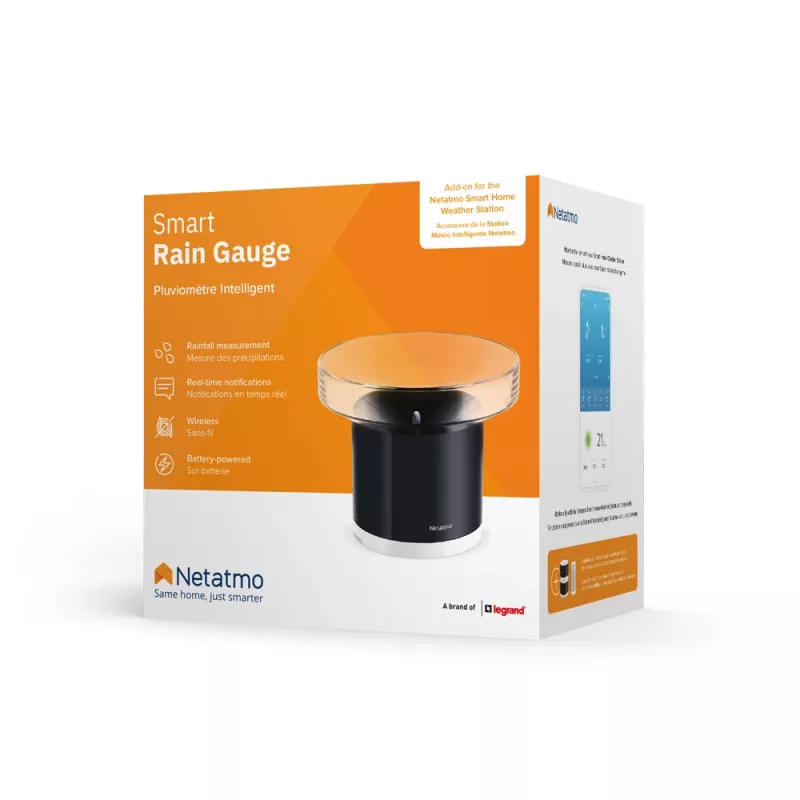Netatmo išmanusis lietaus matuoklis, Baterija, AAA, 1,5 V, 130 mm, 130 mm, 110 mm