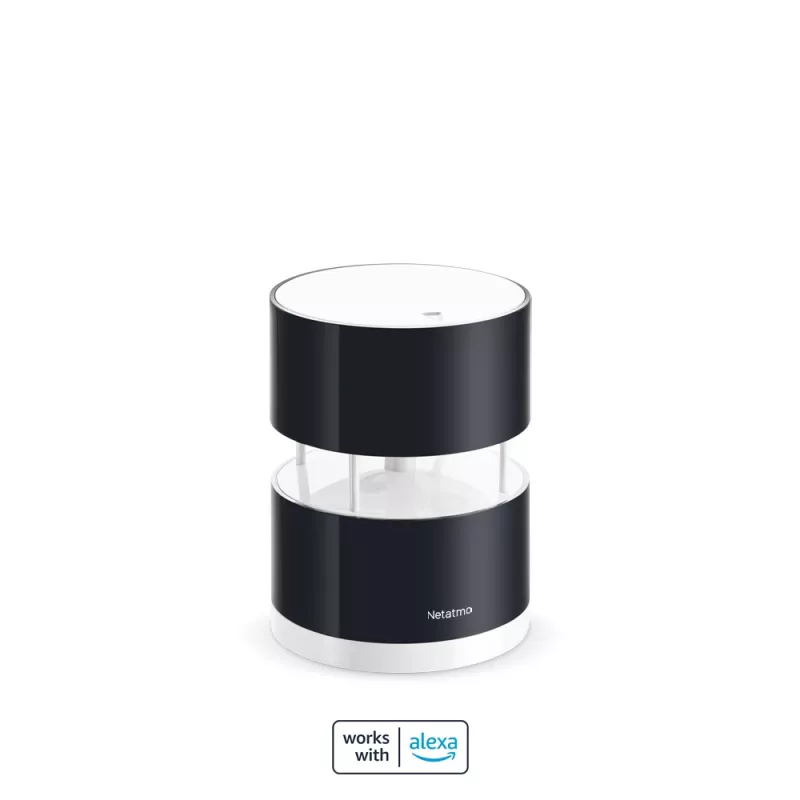 Netatmo išmanusis anemometras, vėjo greitis, belaidis, Wi-Fi, 0–45 m/s, 100 m, juodas, permatomas