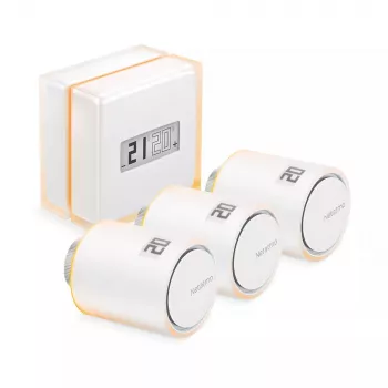 Netatmo rinkinys: išmanusis termostatas + 3 papildomi išmanieji radiatorių vožtuvai