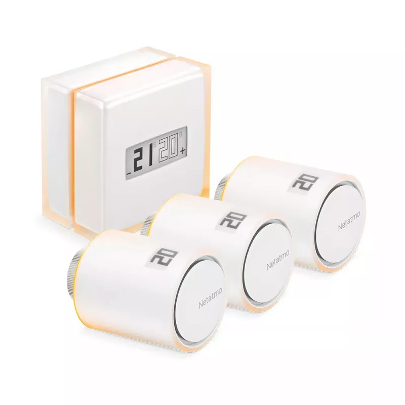 Netatmo rinkinys: išmanusis termostatas + 3 papildomi išmanieji radiatorių vožtuvai