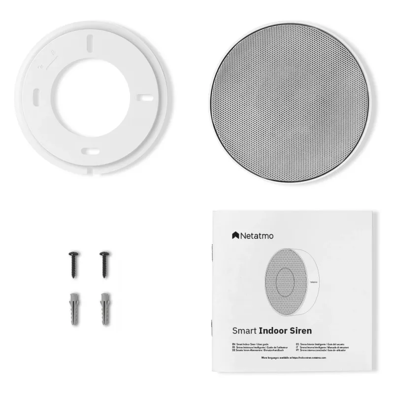 Belaidė sirena Netatmo NA-NIS01 Vidaus Balta, 110 dB, USB prievadas, AA x4, 130×35×130 mm