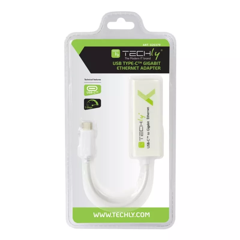 Techly keitiklio kabelio adapteris USB 3.1 Type CM į Gigabit Ethernet IADAP USB31-ETGIGA