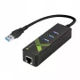 Techly IDATA USB-ETGIGA-3U2 nešiojamojo kompiuterio dokas / prievadų daugintuvas USB 3.2 Gen 1 (3.1 Gen 1) Type-A, juodas