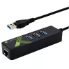 Techly IDATA USB-ETGIGA-3U2 nešiojamojo kompiuterio dokas / prievadų daugintuvas USB 3.2 Gen 1 (3.1 Gen 1) Type-A, juodas