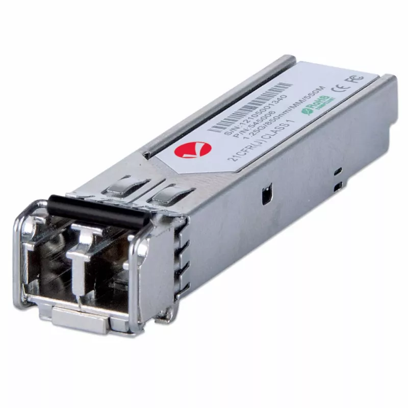 „Intellinet“ optinis siųstuvas-imtuvas, gigabitinio šviesolaidžio SFP „Mini-GBIC“, 1000Base-Sx (LC) daugiamodis prievadas, 550 m, bangos ilgis 850 nm, eternetas, šviesolaidis, atitinka MSA, atitikmuo „Cisco GLC-SX-MM“, trejų metų garantija